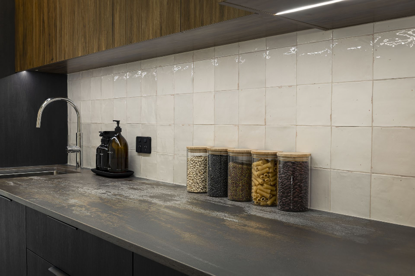 Zellige look scullery wall tiles