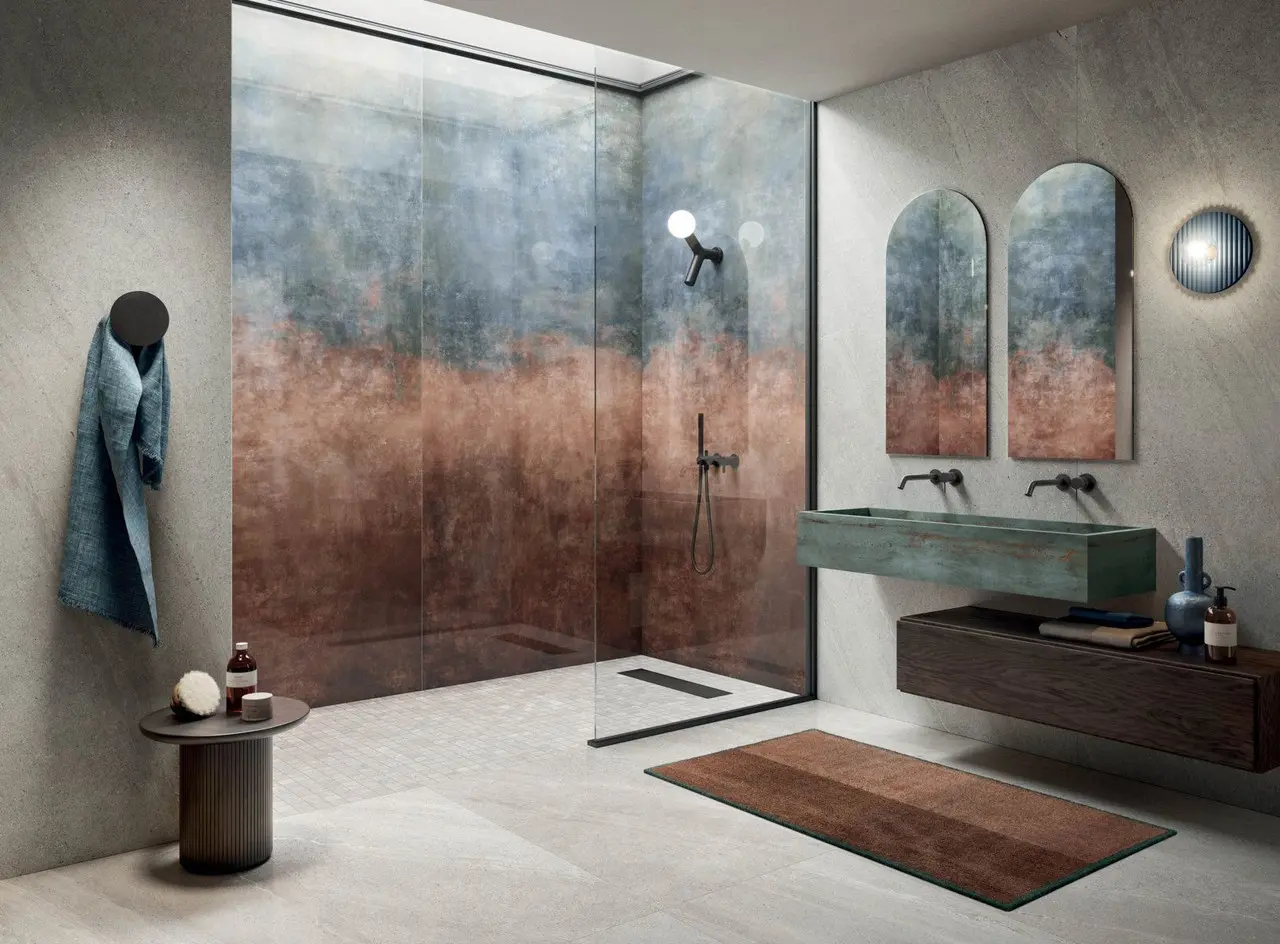 Bathroom floor tiles