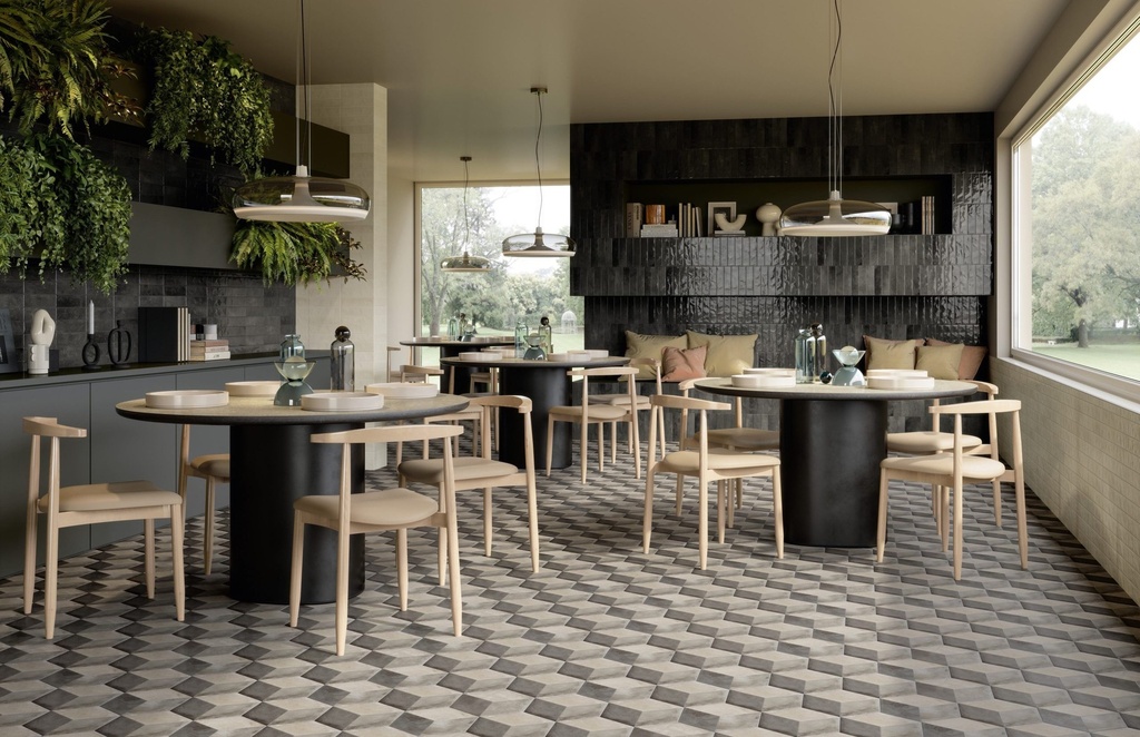 SODA.006024.NER.GLO - Miniature Soda Nero Magma Gloss 60x240 - Restaurant 2.jpg