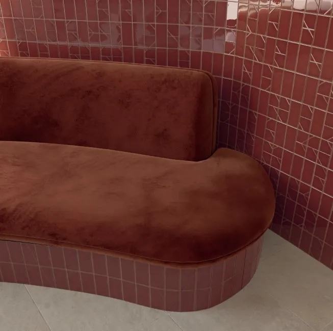 WOW026 Yoko Origami Bordo Gloss 62x125 - dining booth.webp