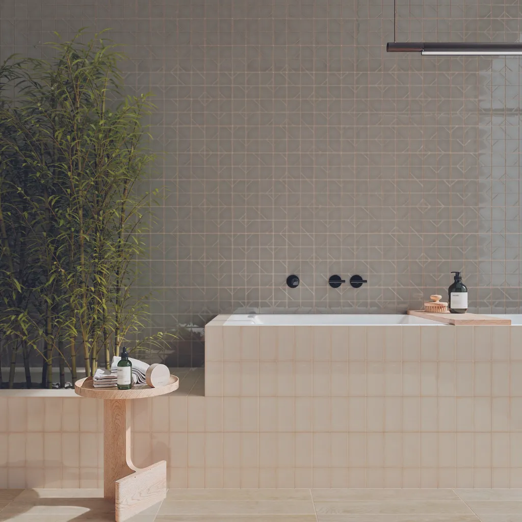 WOW024 Yoko Origami Pewter Gloss 62x125 - bathroom.webp