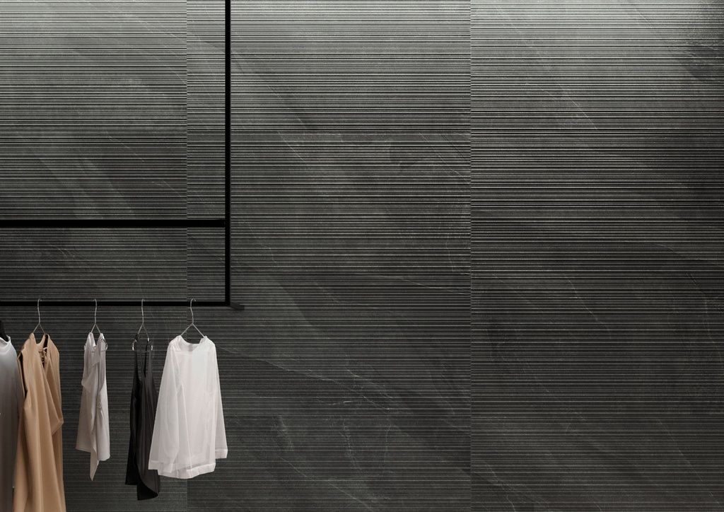 [ITA353] Shale Dark Ribbed 30X60 (300X600MM)