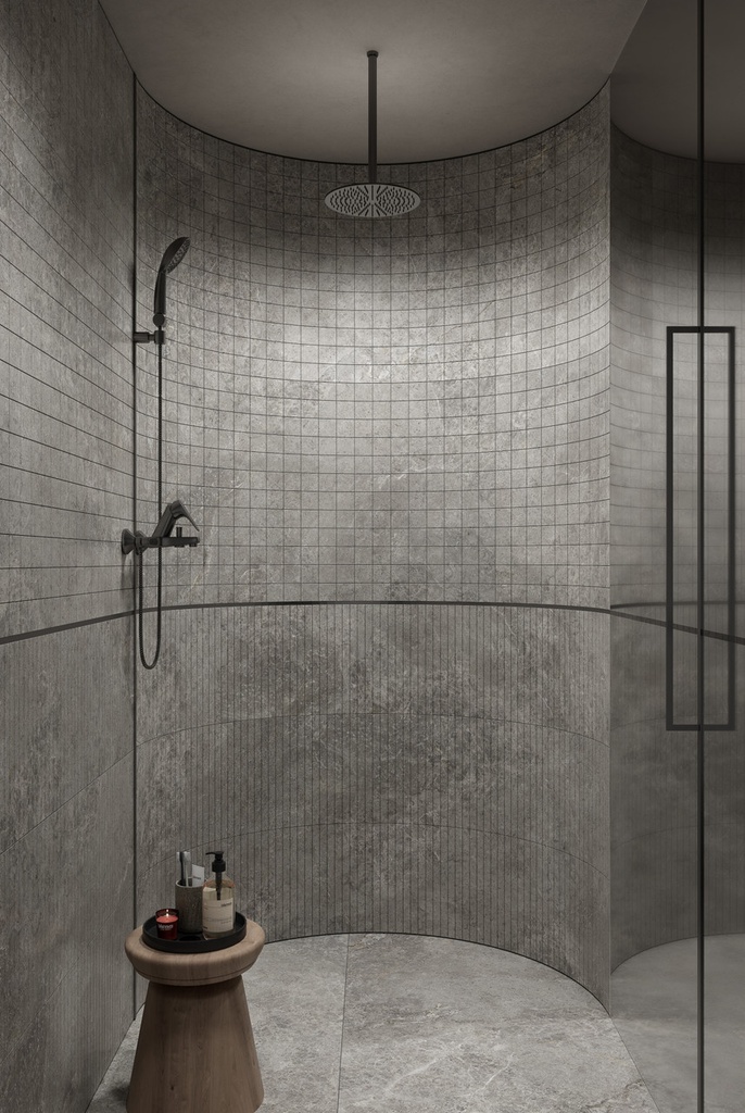 Arctic Tundra Grey Matt Square Mosaic 48mm