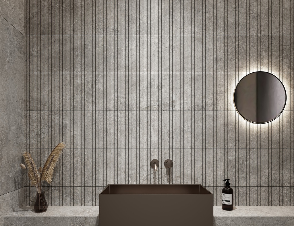 Arctic Tundra Grey Matt Stick Mosaic 20x300mm