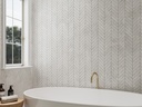 Arctic Tundra White Matt Herringbone Mosaic