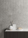 Arctic Tundra Grey Matt Herringbone Mosaic