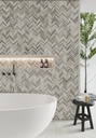 Arctic Tundra Mix Matt Herringbone Mosaic