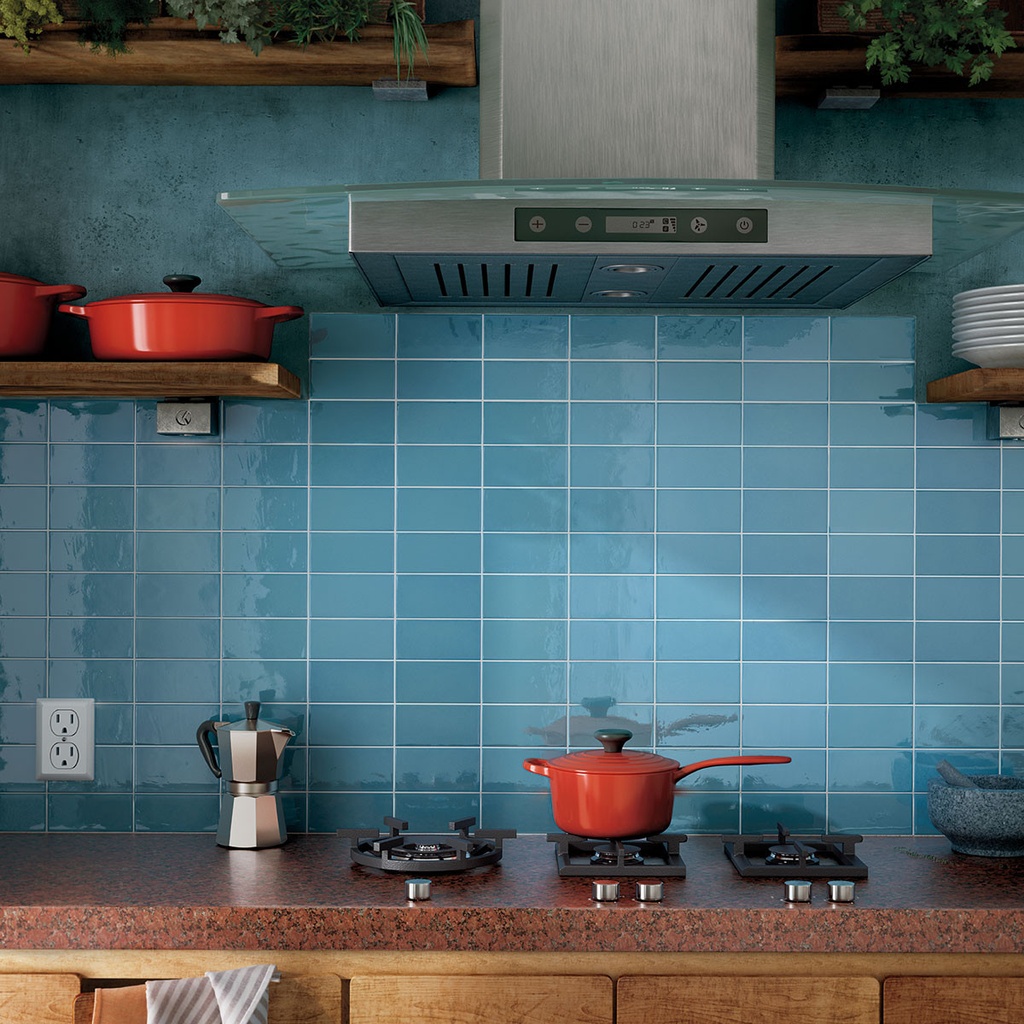 Village Azure Blue Gloss 6.5x20 (65x200MM)