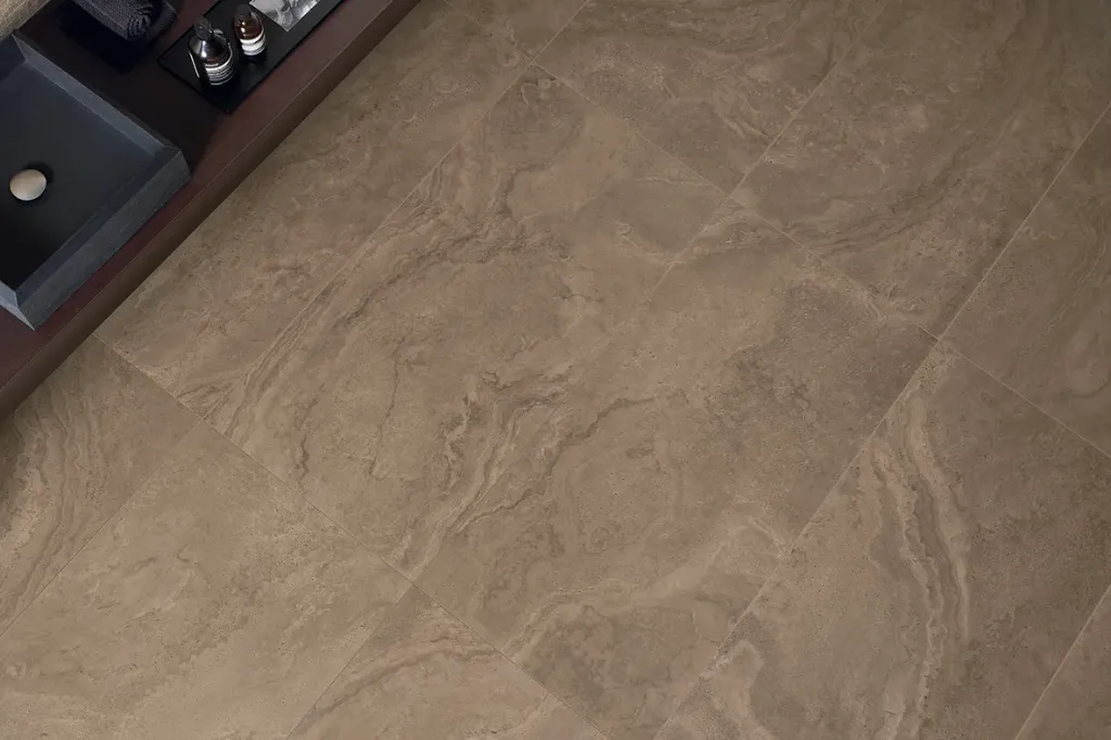 [PRO223A] Unique Travertine Minimal Chocolate Natural 597 x 1197
