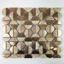 MosaicFX Lunette Copper Brass Emperador 300x345mm