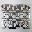 MosaicFX Lunette Silver Nickel Stone 300x345mm