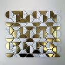 MosaicFX Lunette Gold Bronze Carrara 300x345mm