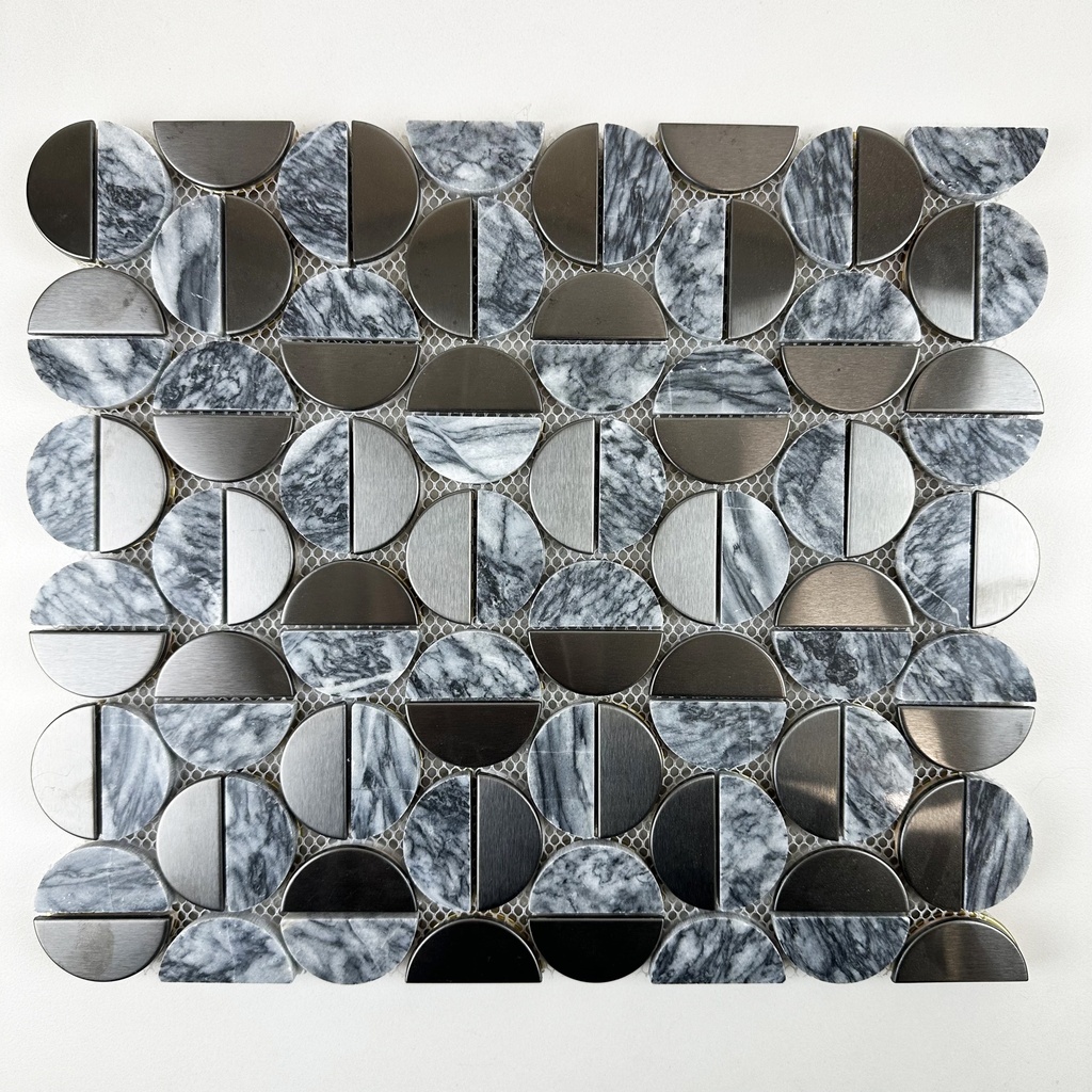 MosaicFX Lunette Gun Metal Bardiglio 300x345mm