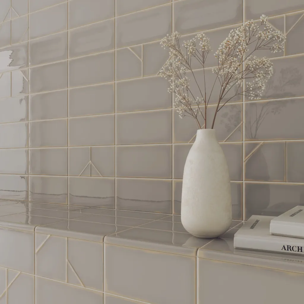 [WOW024] Yoko Origami Pewter Gloss 62x125 (62x125MM)