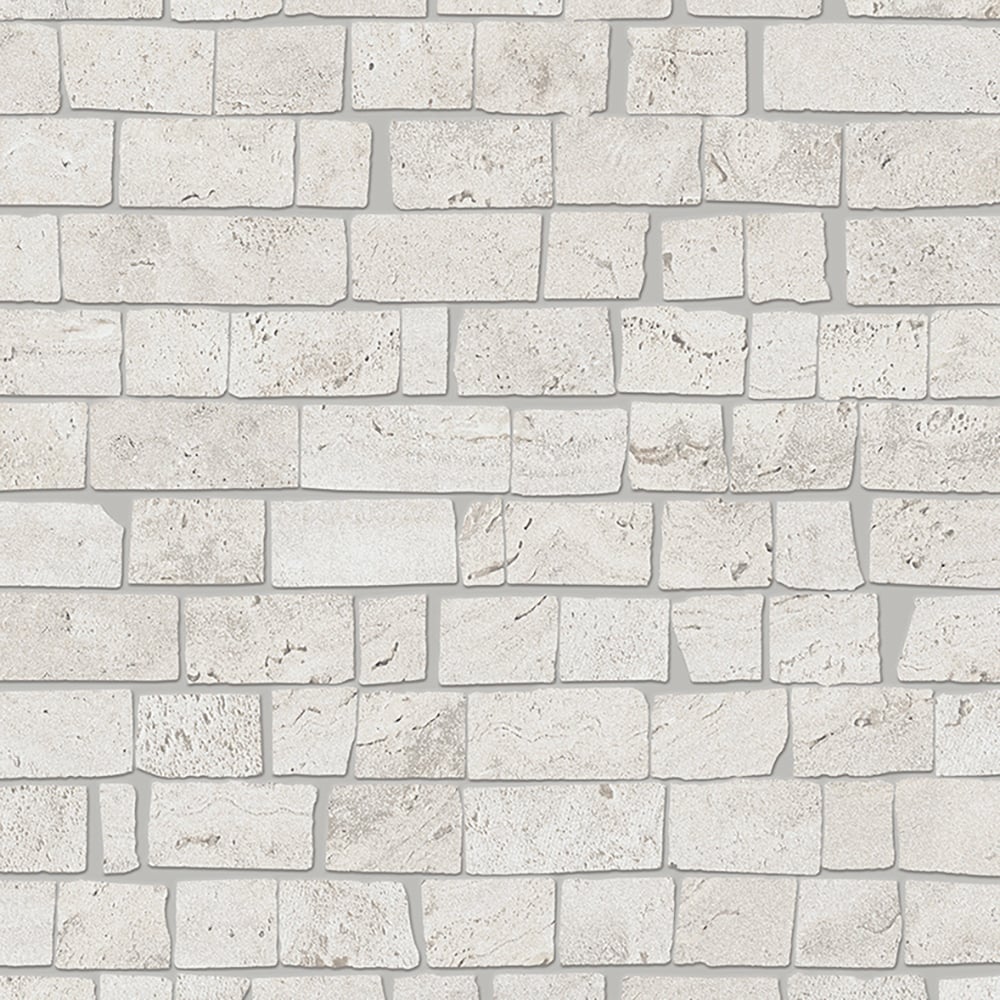 [PRO225] Unique Travertine Minimal Silver Mosaic Block 300x300mm