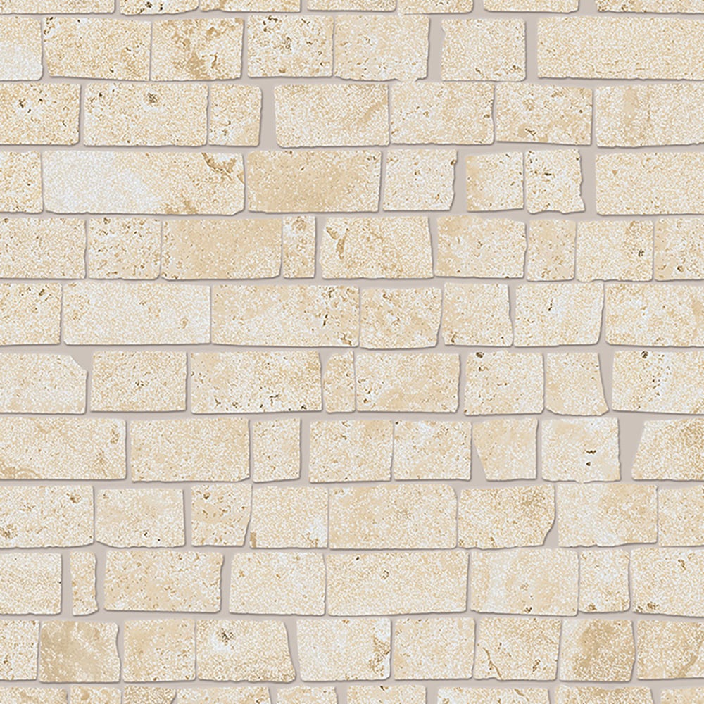 Unique Travertine Minimal Cream Mosaic Block 300x300mm